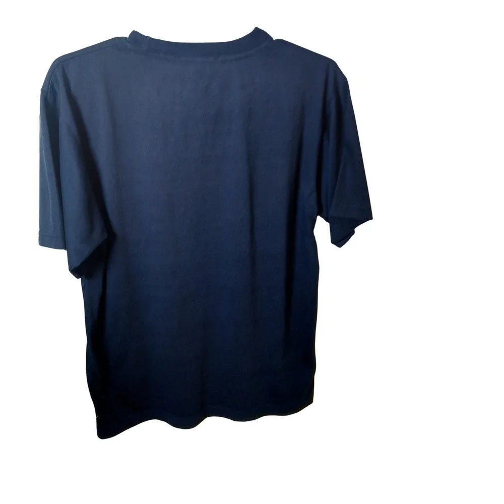 Gucci‎ Milano Logo Graphic T-Shirt Mens Medium Navy Blue Cotton Made in Italy